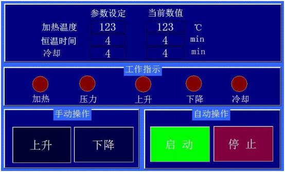 金相試樣自動(dòng)鑲嵌機(jī)操作面板